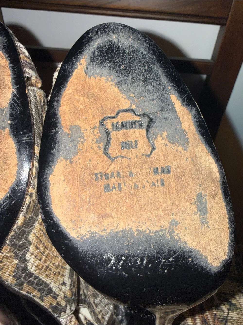 ✨ Stuart Weitzman Snakeskin Print Slingback Heels Size 7.5N Vintage Y2K